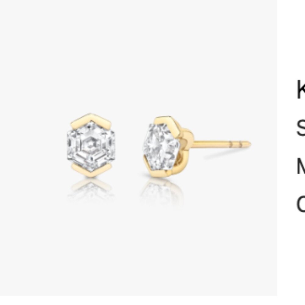 ISO Vrai Knife Edge Hexagon Stud